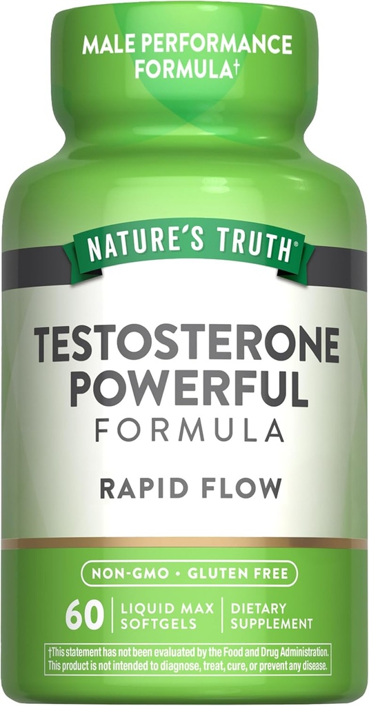 Nature's Truth Testosterone Supplement for Men | 60 Softgels | Non-GMO and Gluten Free Formula
