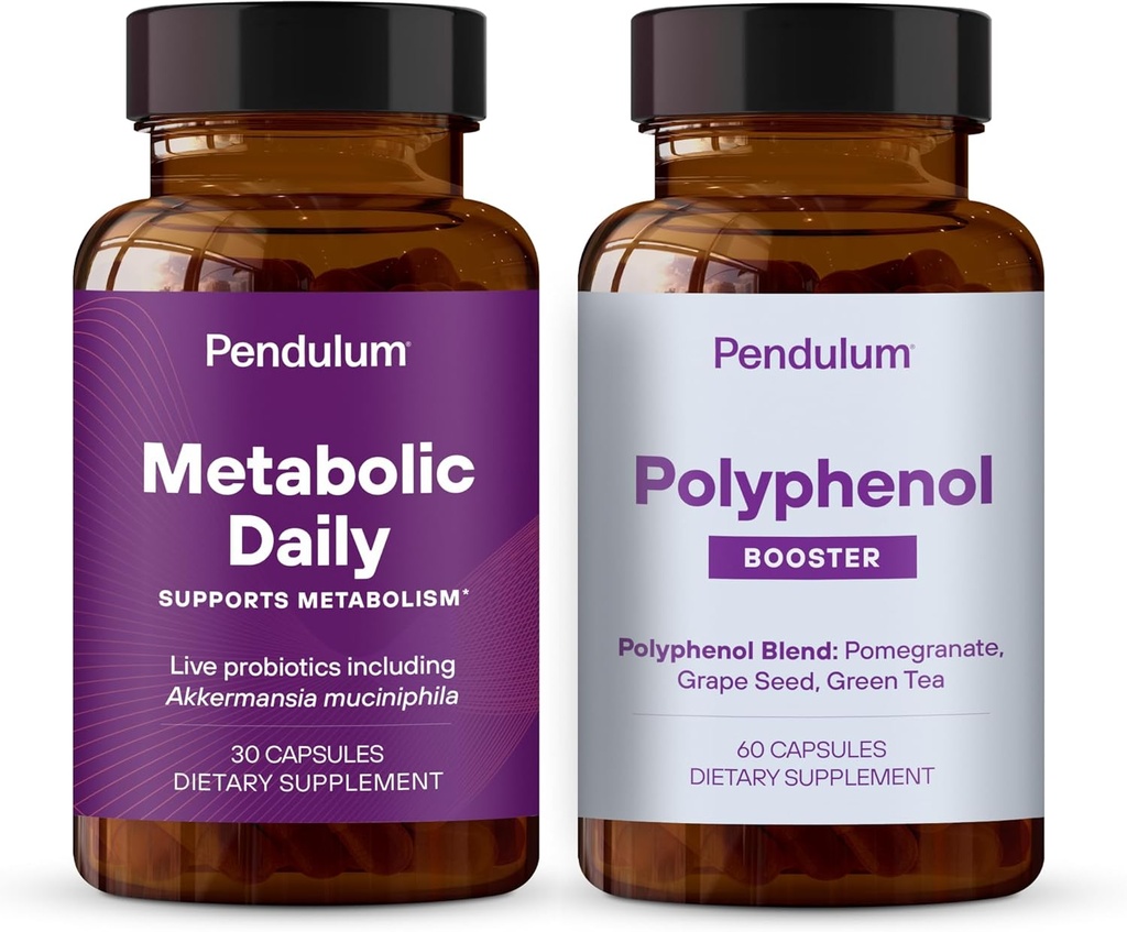 Pendulum Metabolic Daily & Polyphenol Booster Bundle - Proprietary Akkermansia Probiotic Supplement Blend for Improving Metabolism & Cardio Health