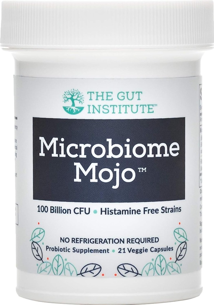 Microbiome Mojo 2-in-1 High Potency Probiotics - 100 Billion CFUs Plus 500 Million viable Soil-Based Probiotics per Capsule - 21 Count - No Refrigeration Needed - Made in The USA