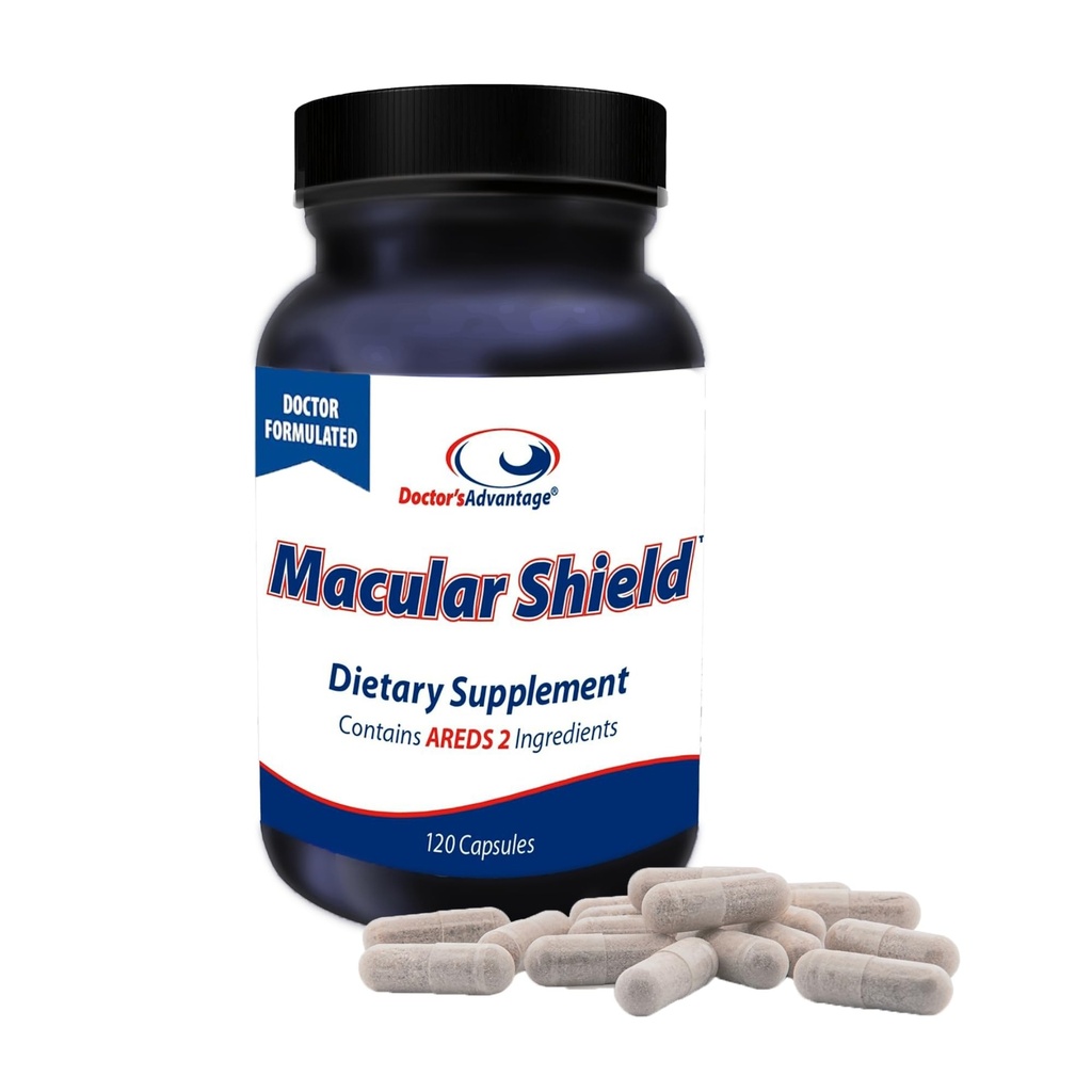 Doctor’s Advantage Macular Shield Eye Vitamins 120 Capsules | Lutein and Zeaxanthin Supplements with AREDS 2® Ingredients for Macular Degeneration Support​