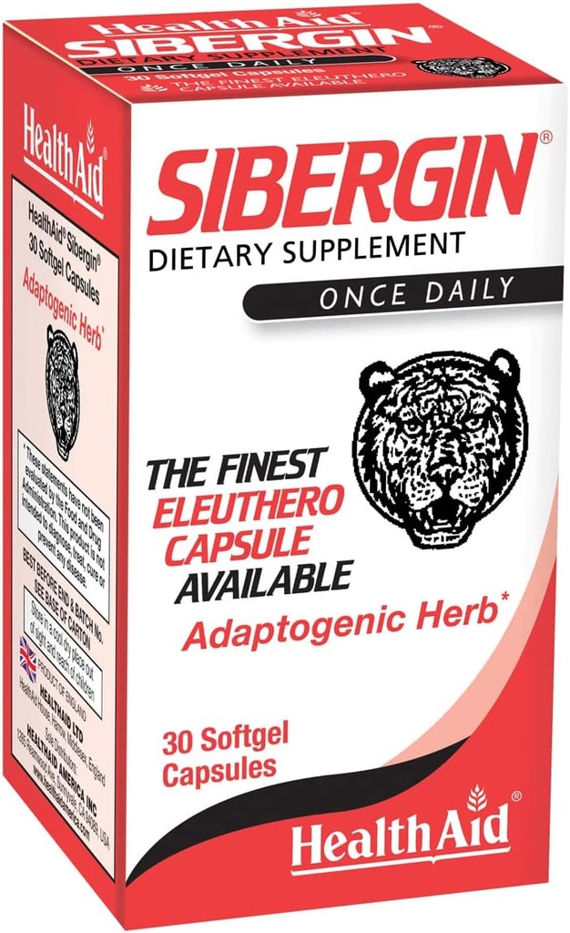 Sibergin, Siberian Eleuthero, 30ct, Once Daily, Soft Gel Capsules Helps Combat Stress and Fatigue, Promotes Stamina and Endurance