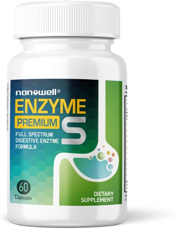 Enzyme Premium S - Digestive Health Multi-Enzyme Supplement with 10 Enzymes, Including Bromelain and Papain - 60 Capsules, 60-Day Supply