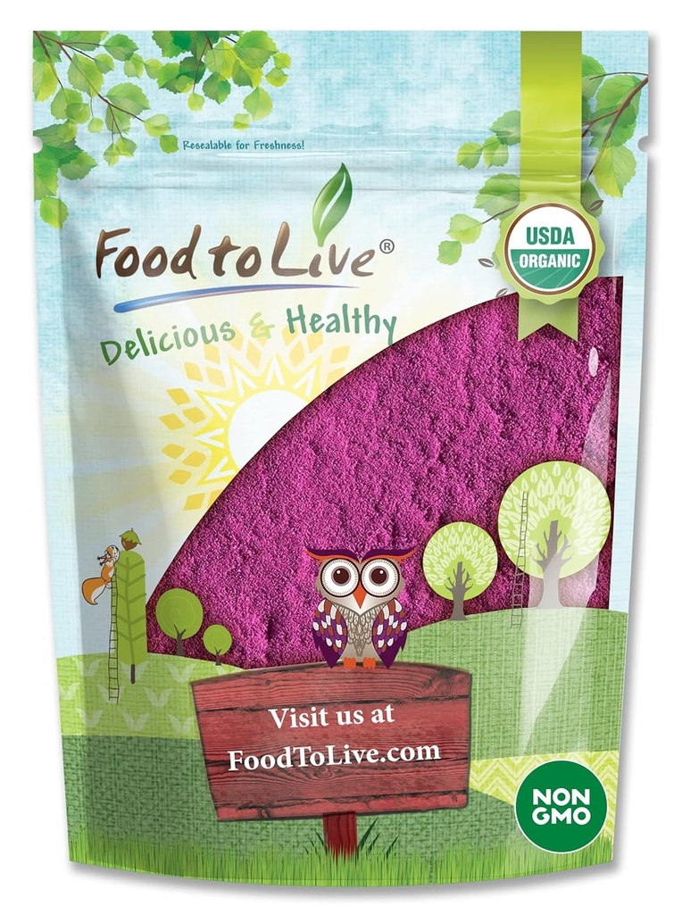 Food to Live Organic Black Currant Powder, 1 Pound – Non-GMO, Raw, Kosher, Vegan Superfood, Bulk, Rich in Antioxidants, Great for Juices, Drinks, and Smoothies, Contains Maltodextrin
