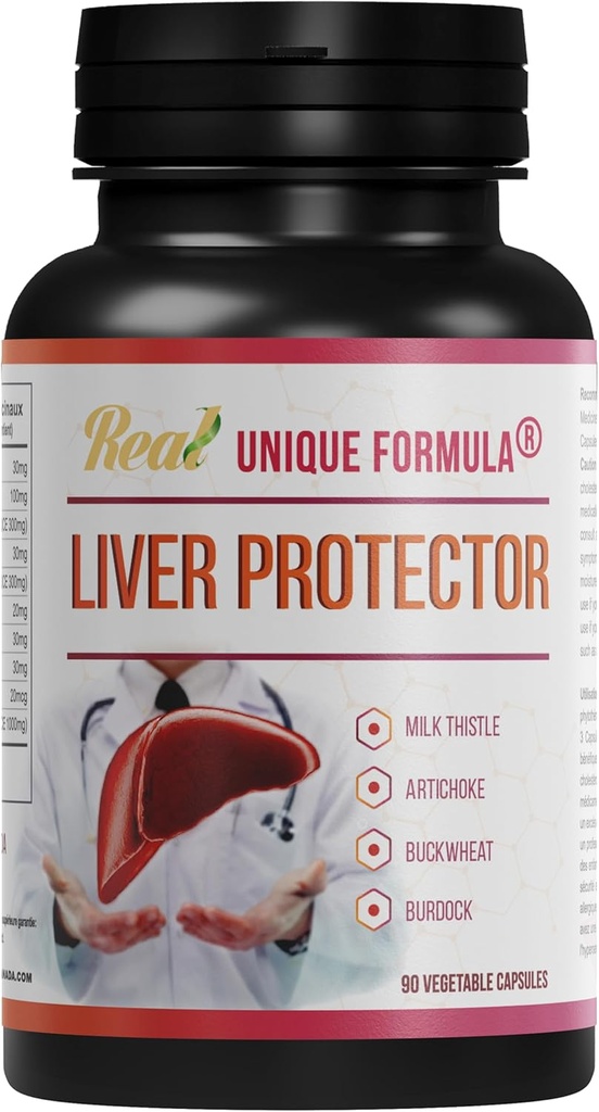 Liver Support Supplement, Herbal Liver Detox with Milk Thistle, Artichoke Leaf, Buckwheat Sprouted, Methionine, Curcumin, Betaine, Plant-Based (90 Capsules)