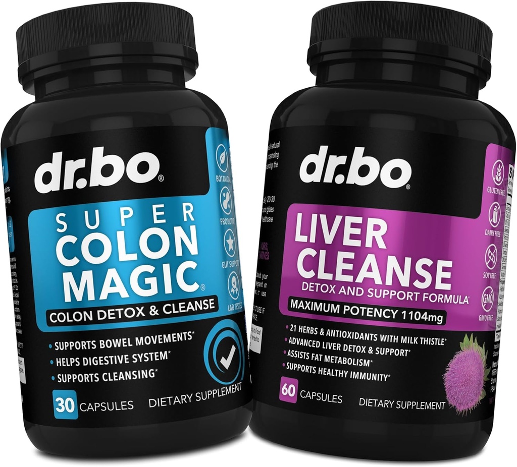 Colon Cleanser Detox & Liver Cleanse - 15 Day Colon Cleanse Pills Probiotic & Liver Detox Support Supplement Milk Thistle Dandelion - Bowel Movement Supplements for Intestinal Stomach Bloating Gut