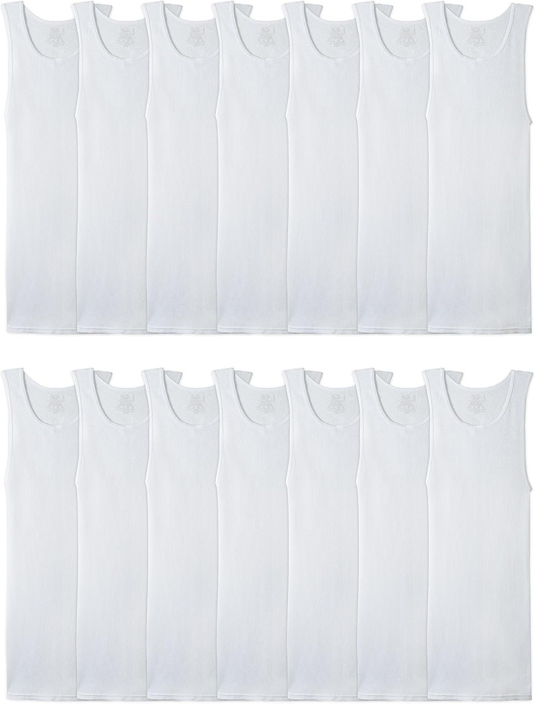 Fruit of the Loom Men's Sleeveless Tag Free Moisture Wicking Tank A-Shirt