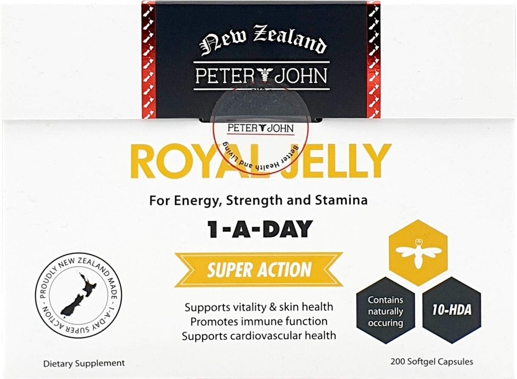 Royal Jelly 1000mg 200 Softgel Capsules 10-HDA Nutritional Supplements (1 Pack)
