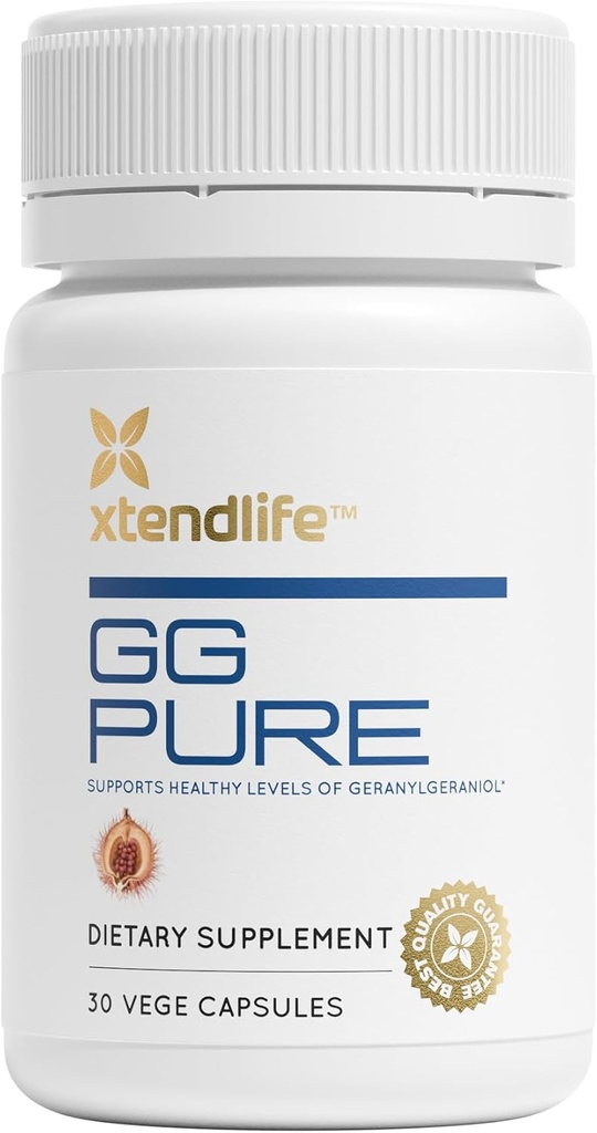Xtendlife GG Pure Geranylgeraniol - 150mg GG Gold from Annatto Seeds - for Statin Users, CoQ10 Support, Bone, Muscle, and Heart Health - 1 Month Supply (30 Capsules)