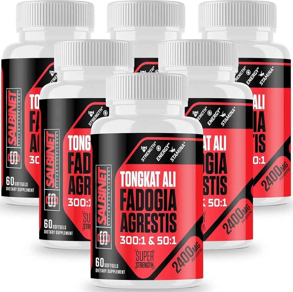 2400mg Fadogia Agrestis Tongkat Ali Supplements - Third Party Tested - 1400mg Fadogia Agrestis & 1000mg Tongkat Ali, Maximum Strength, Muscle Mass & Athletic Performance, 6 Packs