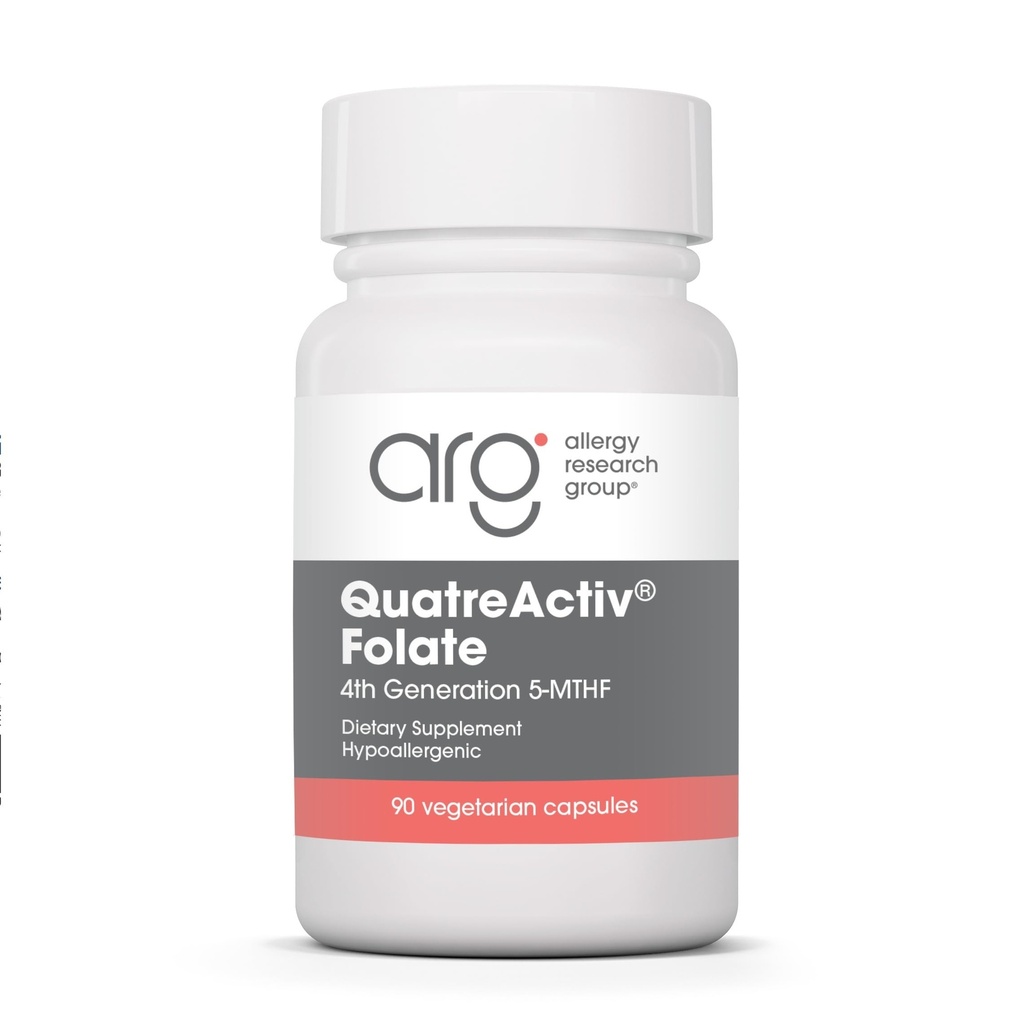 Allergy Research Group QuatreActiv Folate Supplement - Methylfolate, 5-MTHF, Methylation Support, Quatrefolic, Vegetarian Capsules - 90 Count