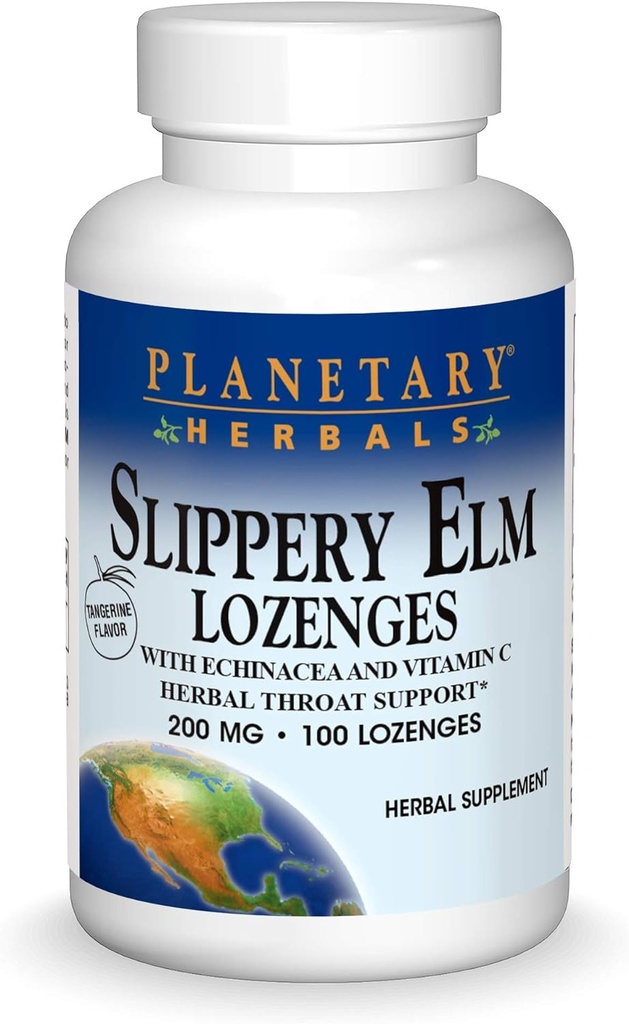 Planetary Herbals Slippery Elm Lozenges, 100 Count