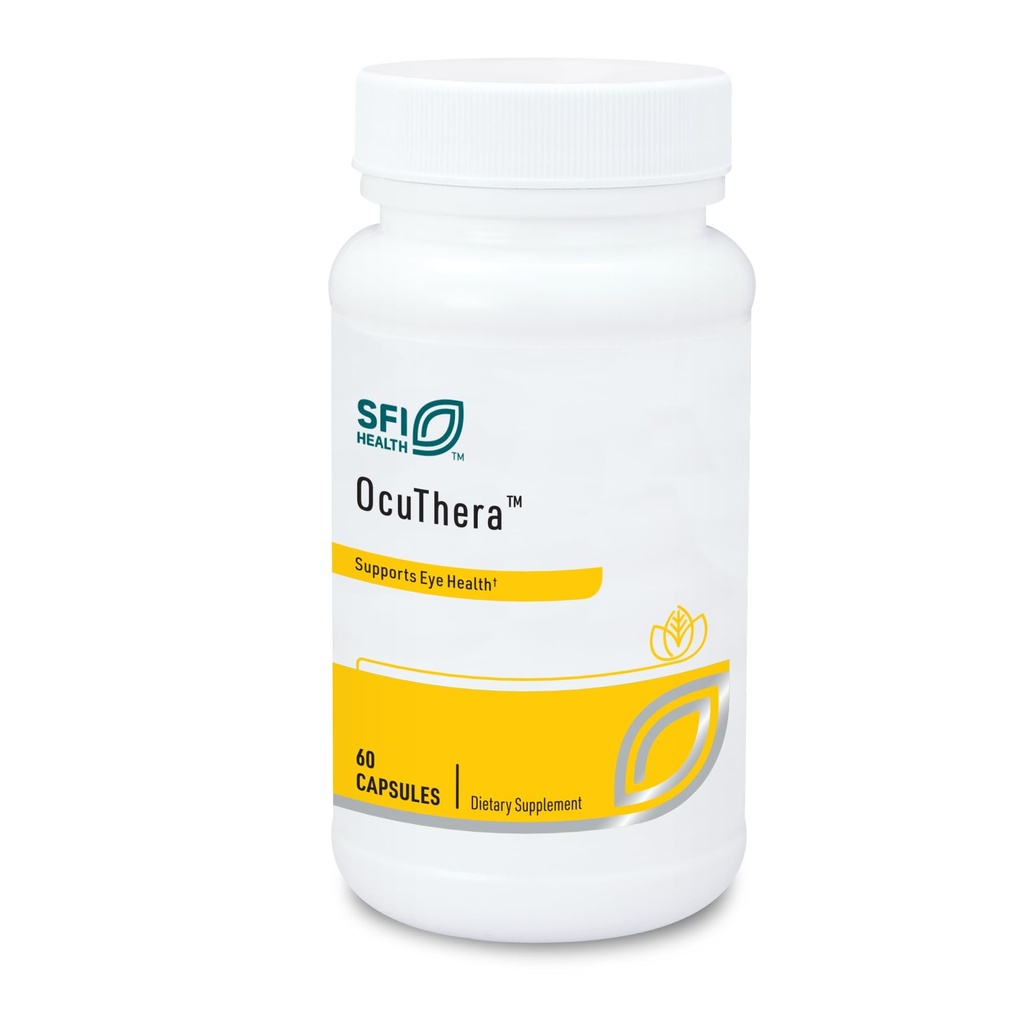 Klaire Labs SFI Health Ocuthera - Hypoallergenic Lutein, Zeaxanthin & Bilberry Extract Formula for Antioxidant Eye Support (60 Capsules)
