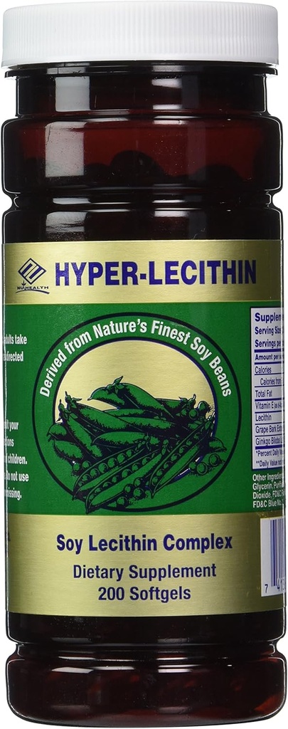 Nu Health Hyper-lecithin (200 Softgels) Soy Lecithin Complex