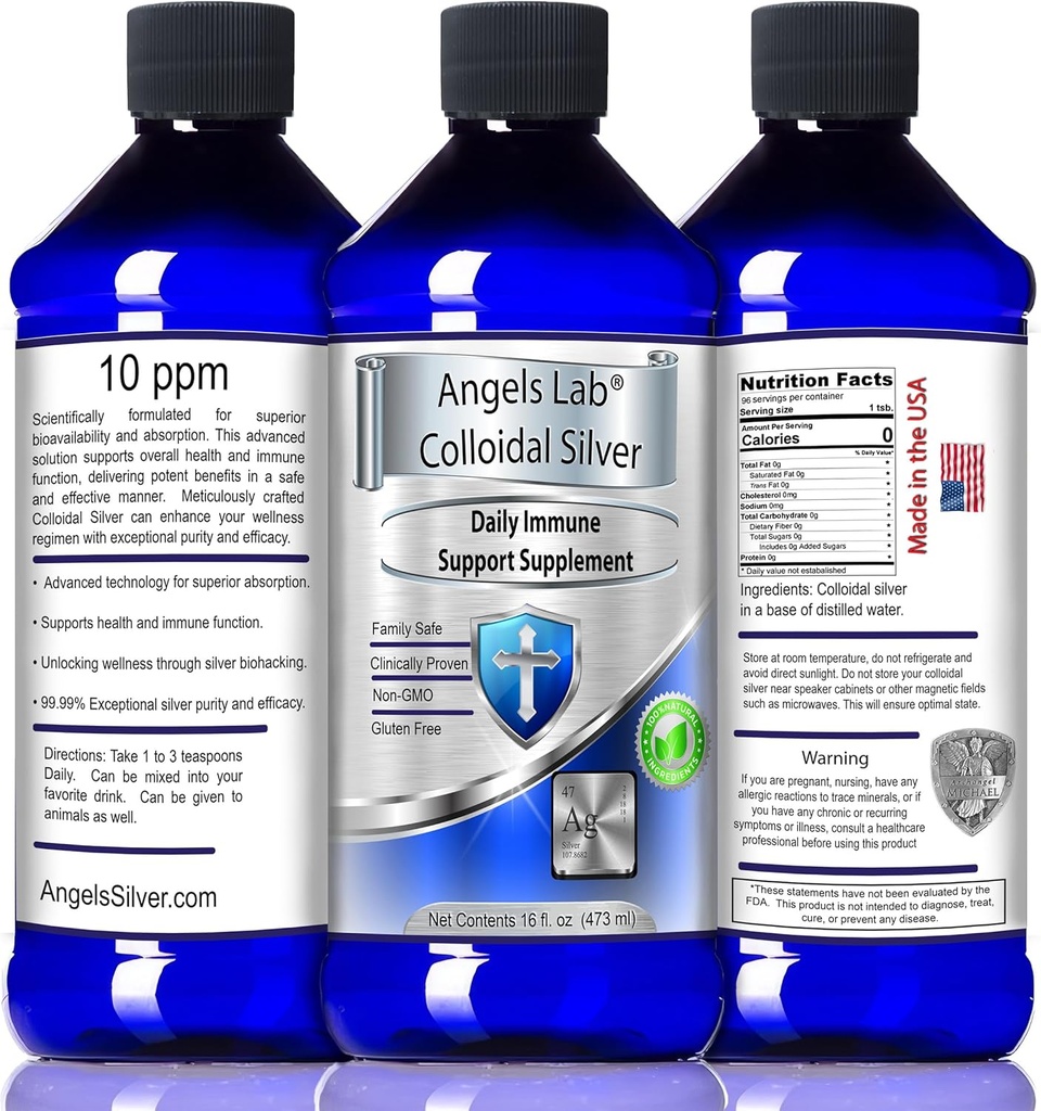Colloidal Silver Immune Support 10 PPM Nano Liquid 16oz