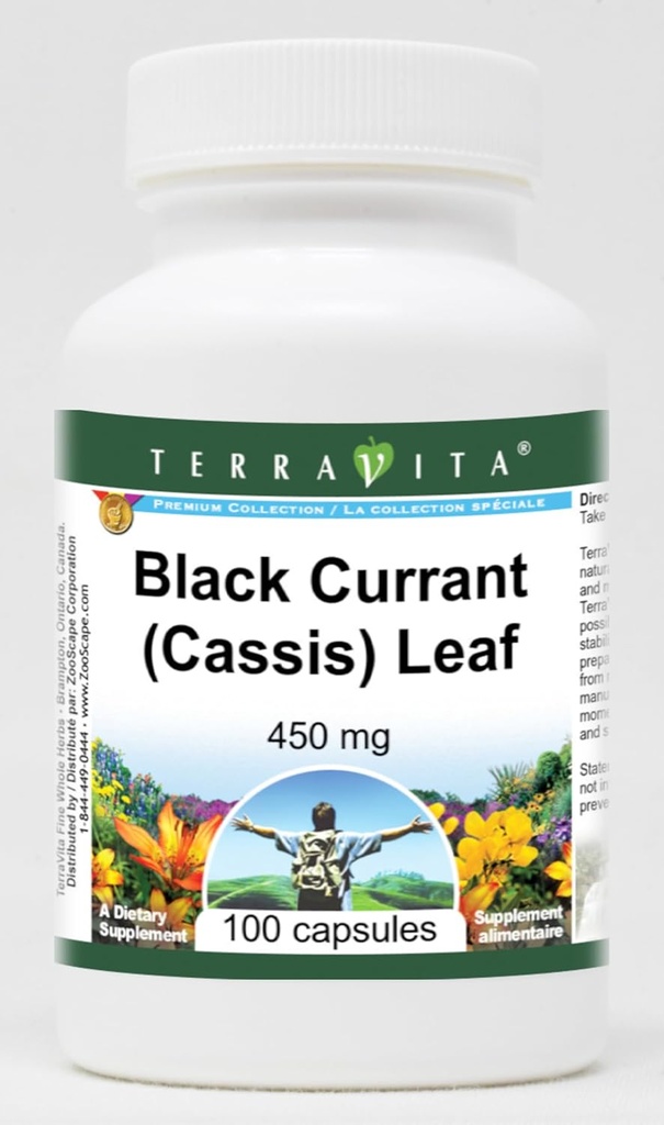 Black Currant (Cassis) Leaf - 450 mg (100 Capsules, ZIN: 513765) - 2 Pack