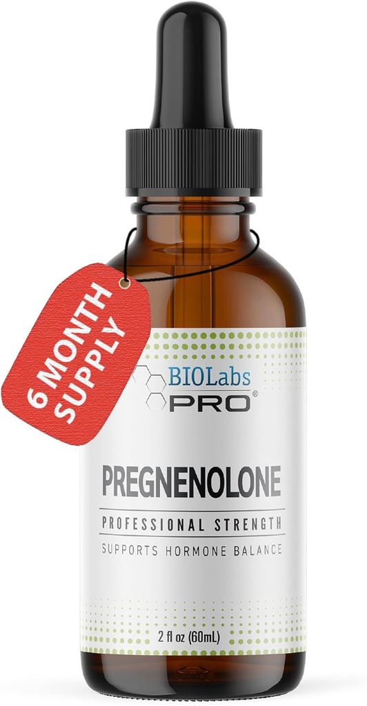 Pregnenolone, Natural Bio-Identical Pregnenolone Oil, Supports Hormone Balance, 2oz Bottle - Six Month Supply