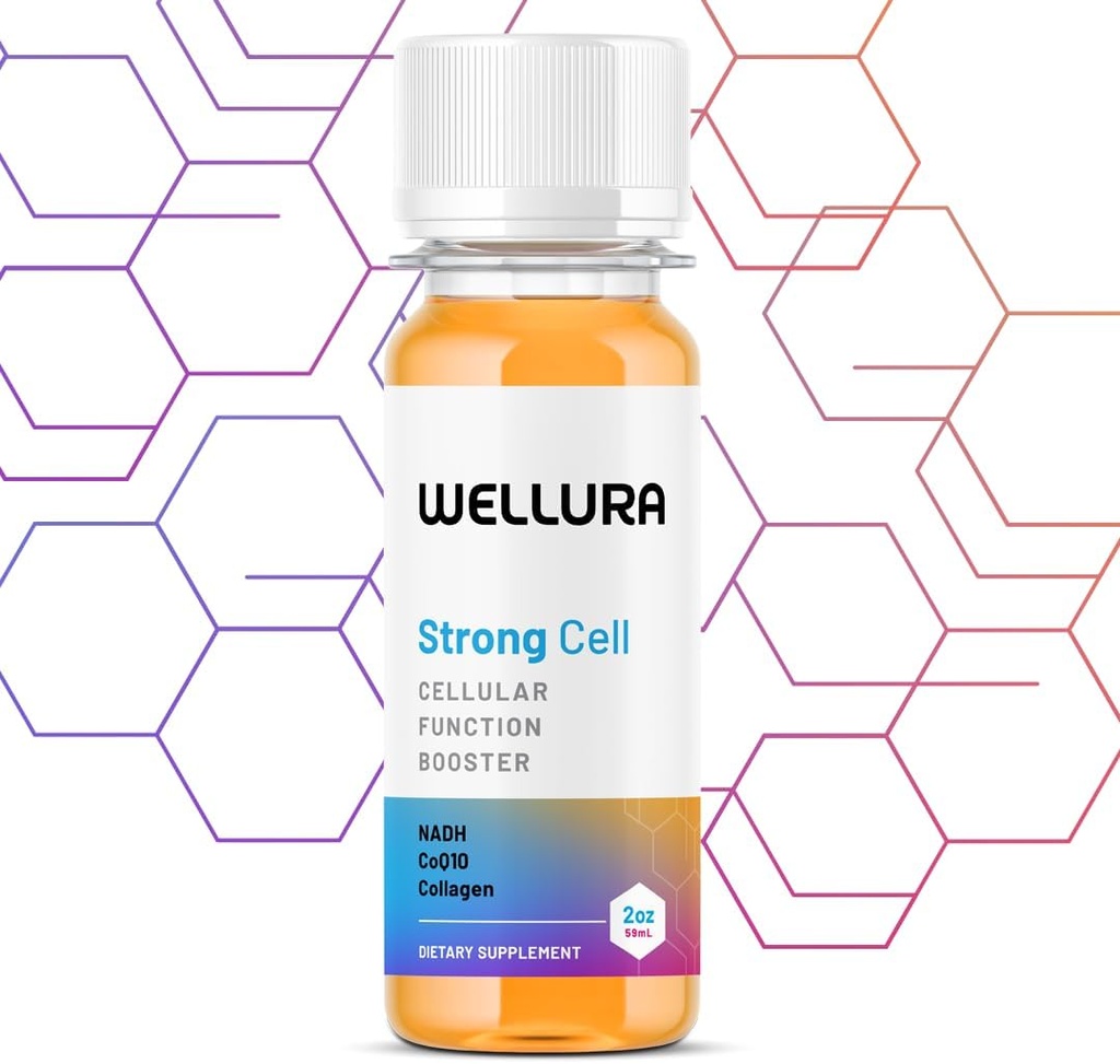 Strong Cell | Cellular Function Booster Liquid | NADH, CoQ10, Collagen. 90+% Absorption Rate. Vitamins B1, B2, B3, B6, B7, and B12. Vitamin K2.