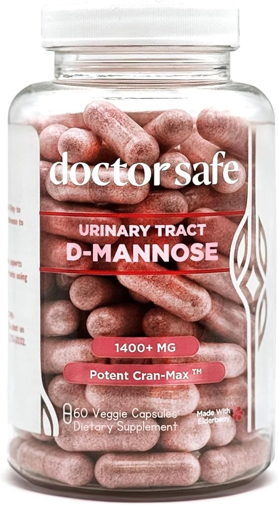 Cranberry Supplement, D-Mannose Capsules Made with Concentrated Whole Fruit Cranberry, Natural Support for Rapid Action to Help Cleanse and Protect The Urinary Tract* (60 Count)