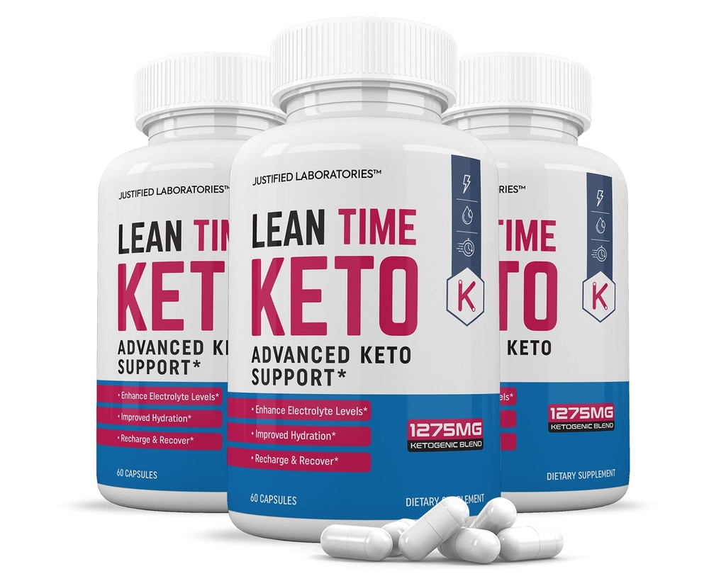 (3 Pack) Lean Time Keto Pills 1275MG New & Improved Formula Contains Apple Cider Vinegar Extra Virgin Olive Oil Powder Green Tea Leaf 180 Capsules