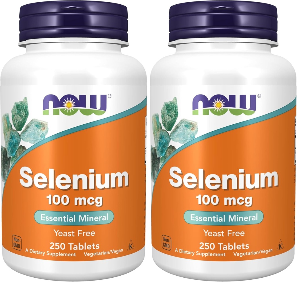 NOW Supplements, Selenium (L-Selenomethionine) 100 mcg, Essential Mineral*, 250 Tablets (Pack of 2)