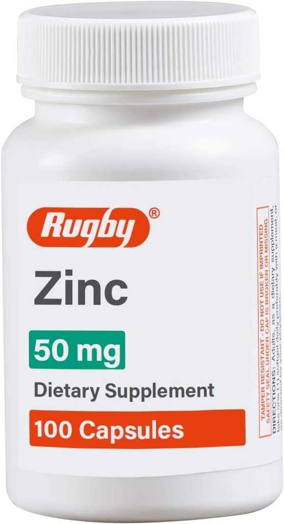 Rugby Zinc 50 mg, 100 Count Capsules