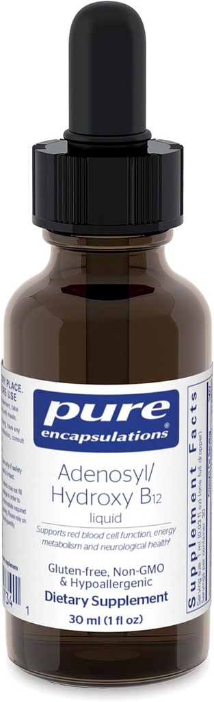 Pure Encapsulations Adenosyl/Hydroxy B12 Liquid 30 mL - Supports Energy Metabolism & Neurological Health* - for Brain Support* - Gluten Free - Vegan - 1 Fl Oz