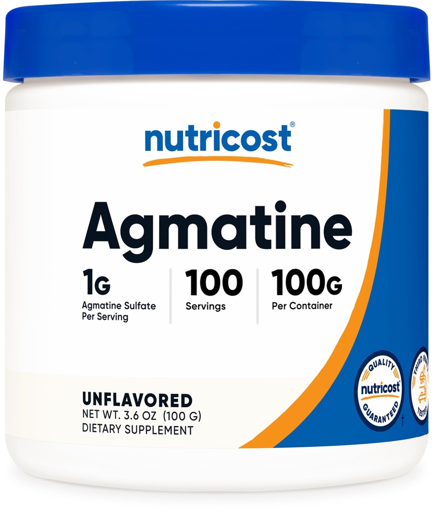 Nutricost Agmatine 100 Grams - Pure Agmatine Powder 100 Servings (Agmatine Sulfate)