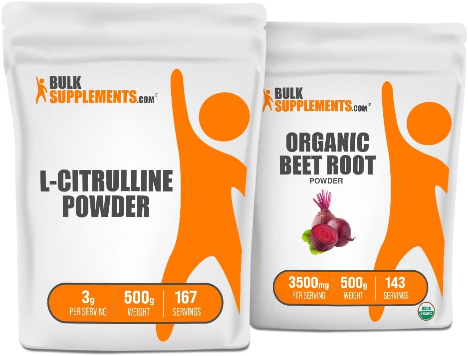 BulkSupplements L-Citrulline 500g + Organic Beet Root Powder 500g Bundle