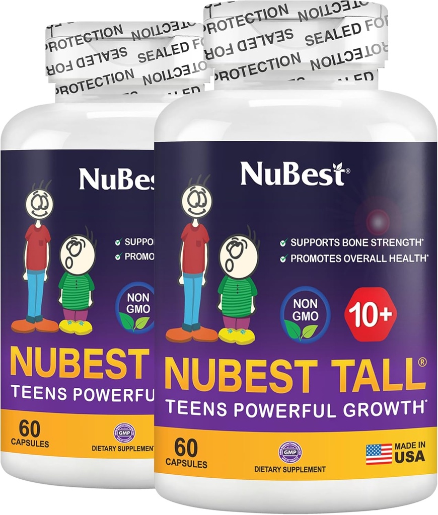 NuBest Tall 10+ - Advanced Bone Strength Formula - Supports Immunity, Healthy Development & Optimal Wellness - for Children (10+) & Teens Who Drink Milk Daily - Pack 2 | 2 Months Supply