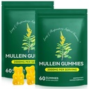 Mullein Gummies for Lung Detox, 2000mg Mullein Leaf Extract for Respiratory & Digestive & Immune Support, Organic Mullein Herb Supplement for Mucus Relief for Respiratory, Immune, Vegan
