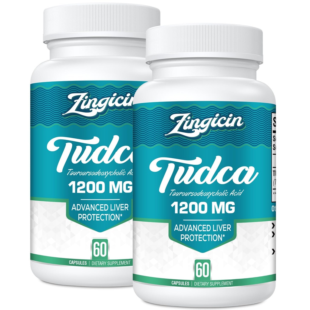 TUDCA Supplement 1200mg - 120 Veggie Capsules,Powerful TUDCA Bile Salts Supplements for Liver,Digestion