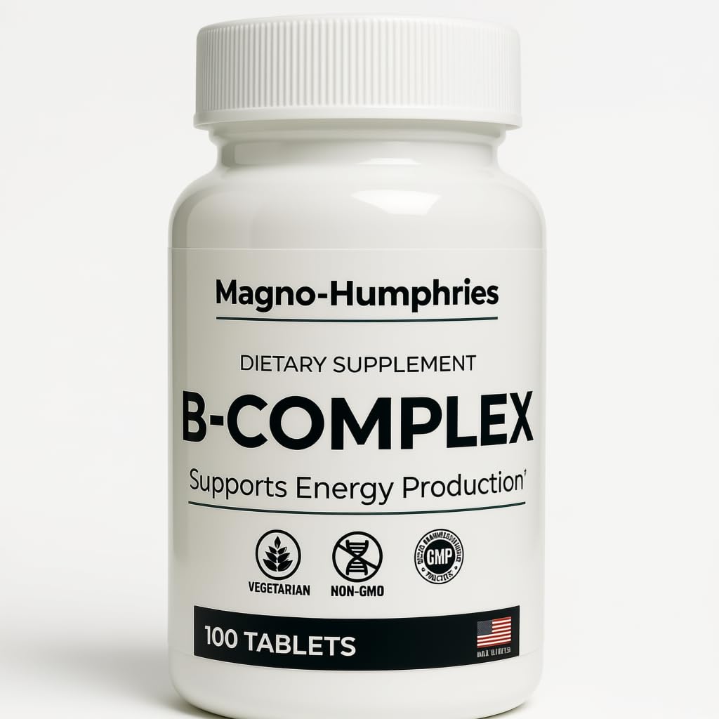 Vitamin B-Complex - 100 Tablets | Energy Metabolism & Nerve Support | Balanced B Vitamins | One Tablet Daily | Dietary Supplement | GMP Manufactured in USA | 100 Day Supply