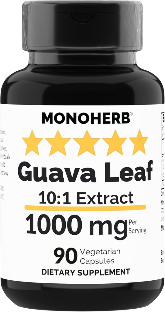 Guava Leaf 10x Extract 1000 mg - 90 Capsules - Equal to 10,000 mg