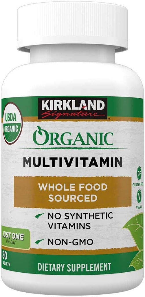 KIRKLAND Signature USDA Organic Multivitamin, 80 Coated Tablets