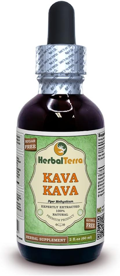 Kava Kava (Piper Methysticum) Glycerite, Dried Root Alcohol-Free Liquid Extract 2 oz