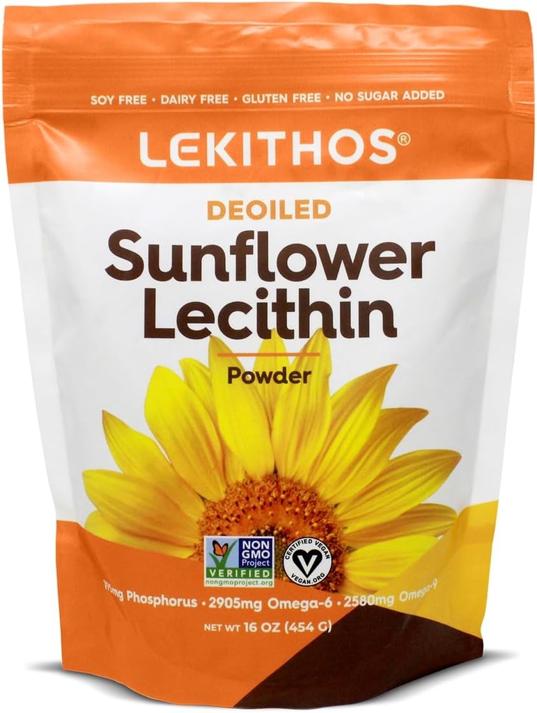Sunflower Lecithin Powder - 16 oz - Rich in Phosphatidyl Choline - Non-GMO Project Verified - Soy Free