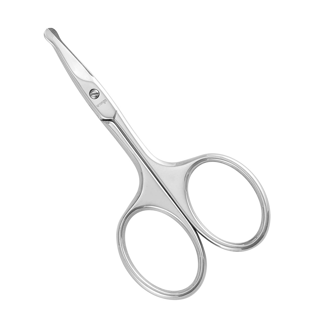 [BRSWGCQEOUHA2YI7] LIVINGO 3.75" Rounded Curved Nose Hair Scissors, Premium Stainless Steel Safety Small Blades Use for Manicure Cuticle Trimming Facial Hair, Eyebrow, Dry Skin