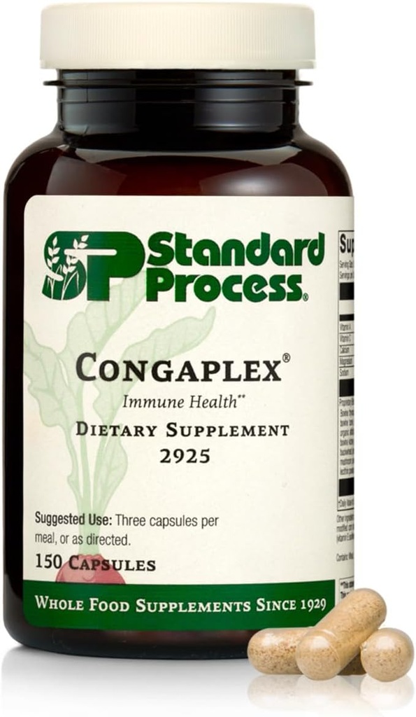 Standard Process Immune Support Bundle - Immuplex & Congaplex Supplement Set - Dietary Supplements for Immune System Health Support - Gluten-Free Supplements with Ribonucleic Acid & Vitamin C