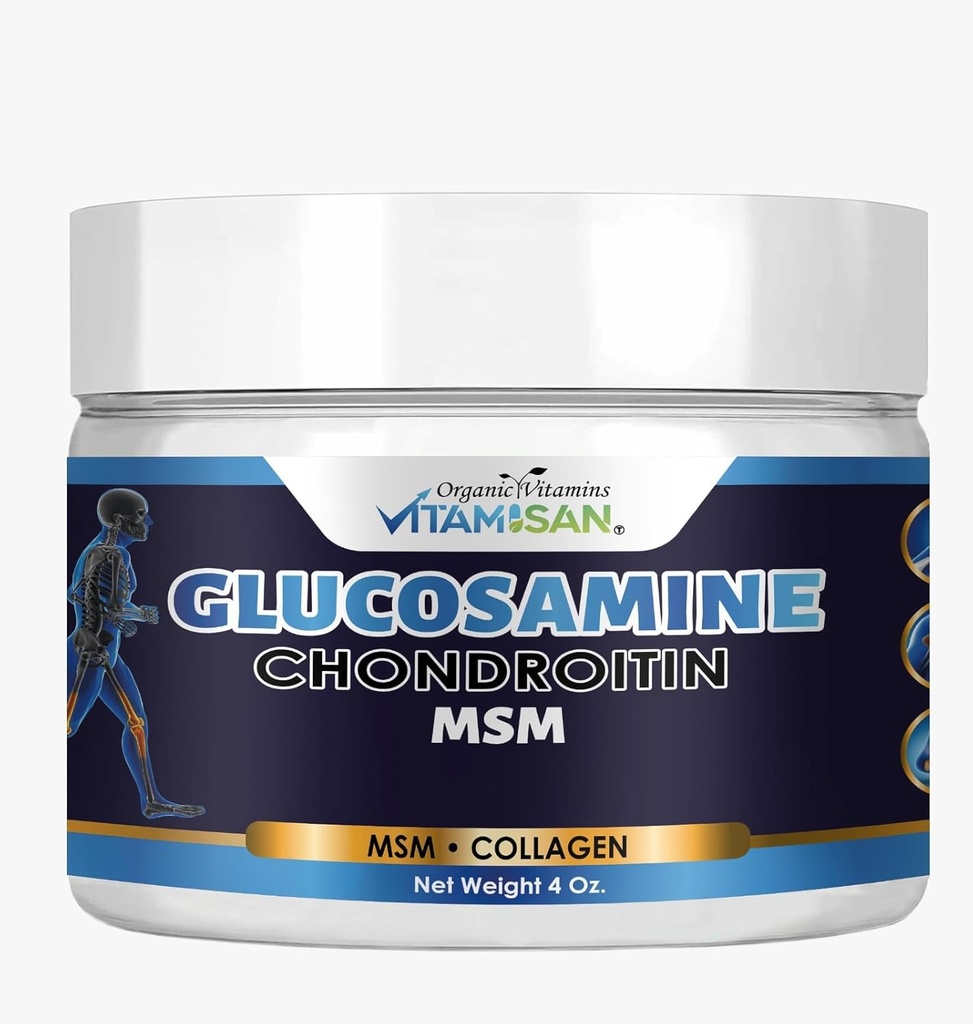 Premium Organic Glucosamine & Chondroitin Cream with MSM, Arnica, & Collagen