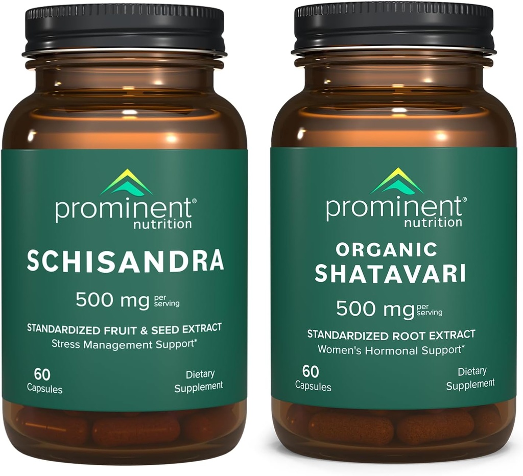 Prominent Nutrition Stress Management & Hormone Support - Schisandra Fruit Extract & Organic Shatavari Capsules