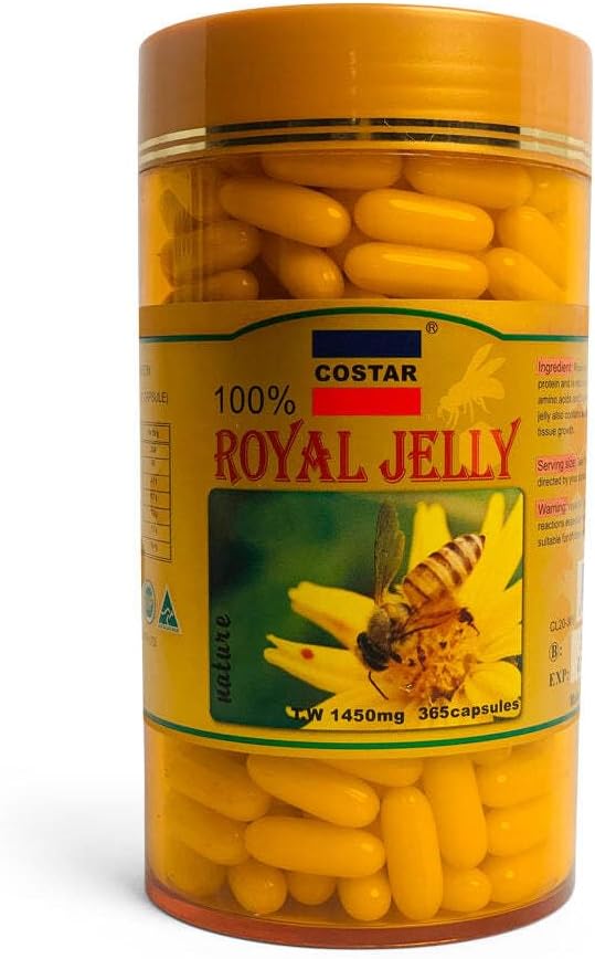 Costar Royal Jelly Supplement 1450mg – 365 Capsules – Rich in Nutrients for Vitality and Well-being – Made in Australia