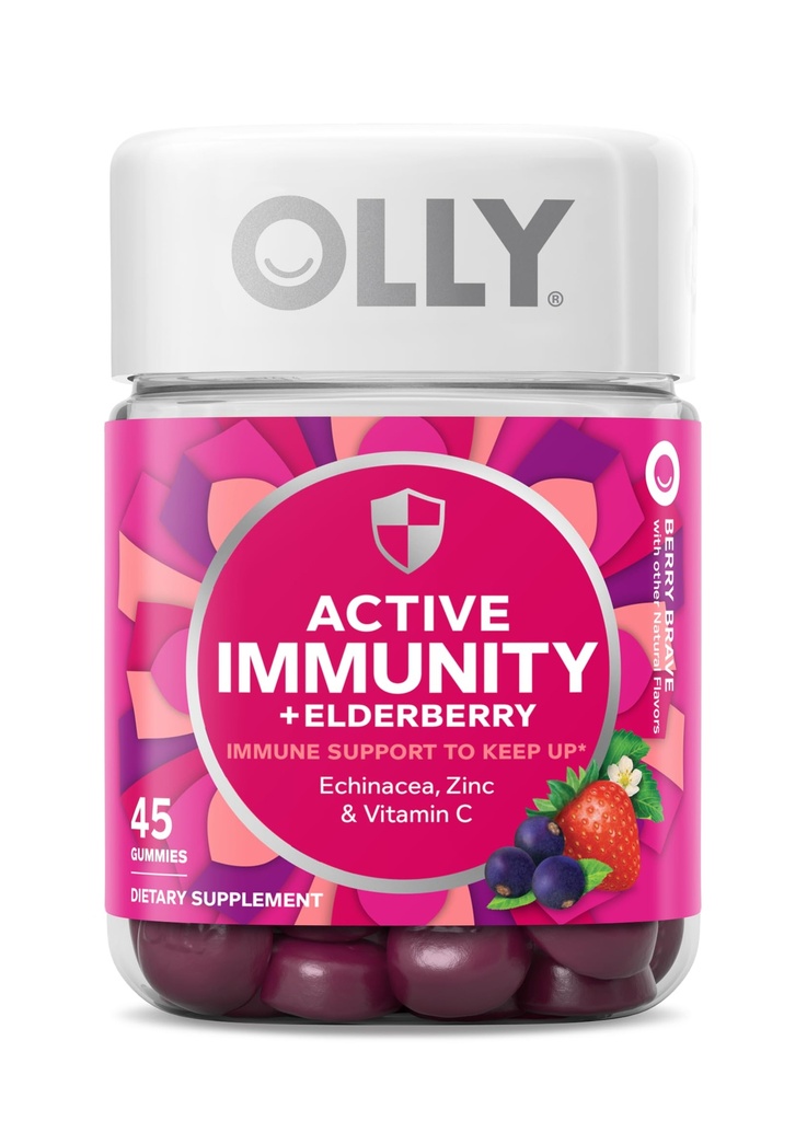 OLLY Hair Gummies with Keratin & Biotin, Immunity Gummies with Elderberry, 60 & 45 Count