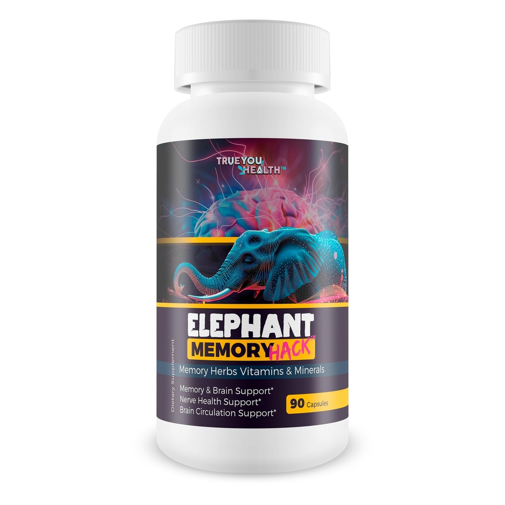 Elephant Memory Hack - Our Best Brain Supplement for Mental Alertness, Memory, Focus, & Concentration - Daily Brain Booster Supplement - Focus Iq Memo Boost Mental Clarity and Focus Supplements