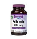 Bluebonnet Nutrition Folic Acid 800mcg, Healthy Neurological Development, Soy, Dairy & Gluten Free, Non-GMO, Kosher Certified, Vegan, Vegetable Capsules, 180 Count