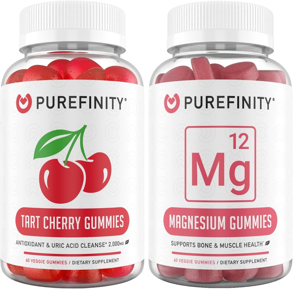 Tart Cherry and Magnesium Gummies Bundle (Uric Acid Flush & Cleanse with Magnesium Support)