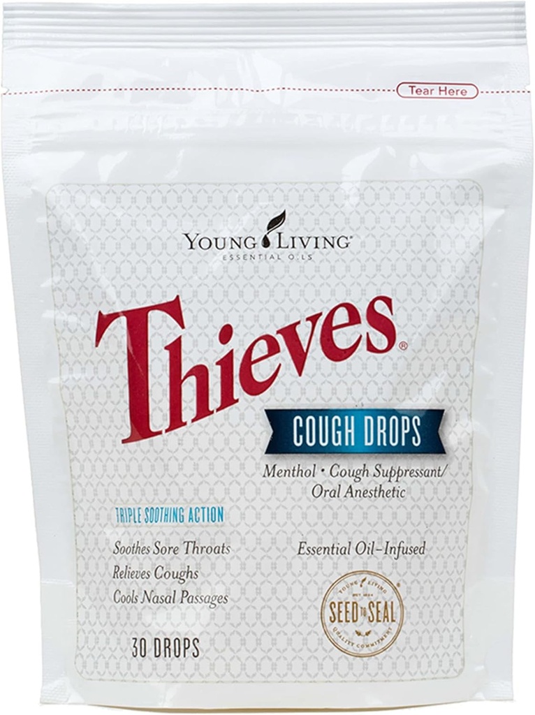 Thieves Cough Drops 30 Ct Essential Oil Infused by Young Living Essential Oil