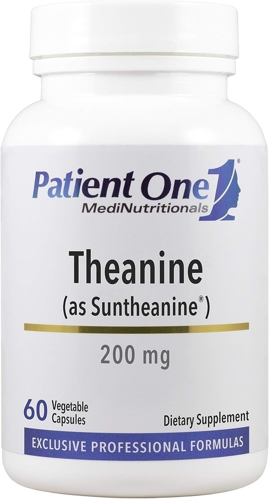 Patient One Theanine 200 mg | Supplement to Support Healthy Stress Response, Relaxation and Focus* | with Clinically Studied Suntheanine | 60 Capsules