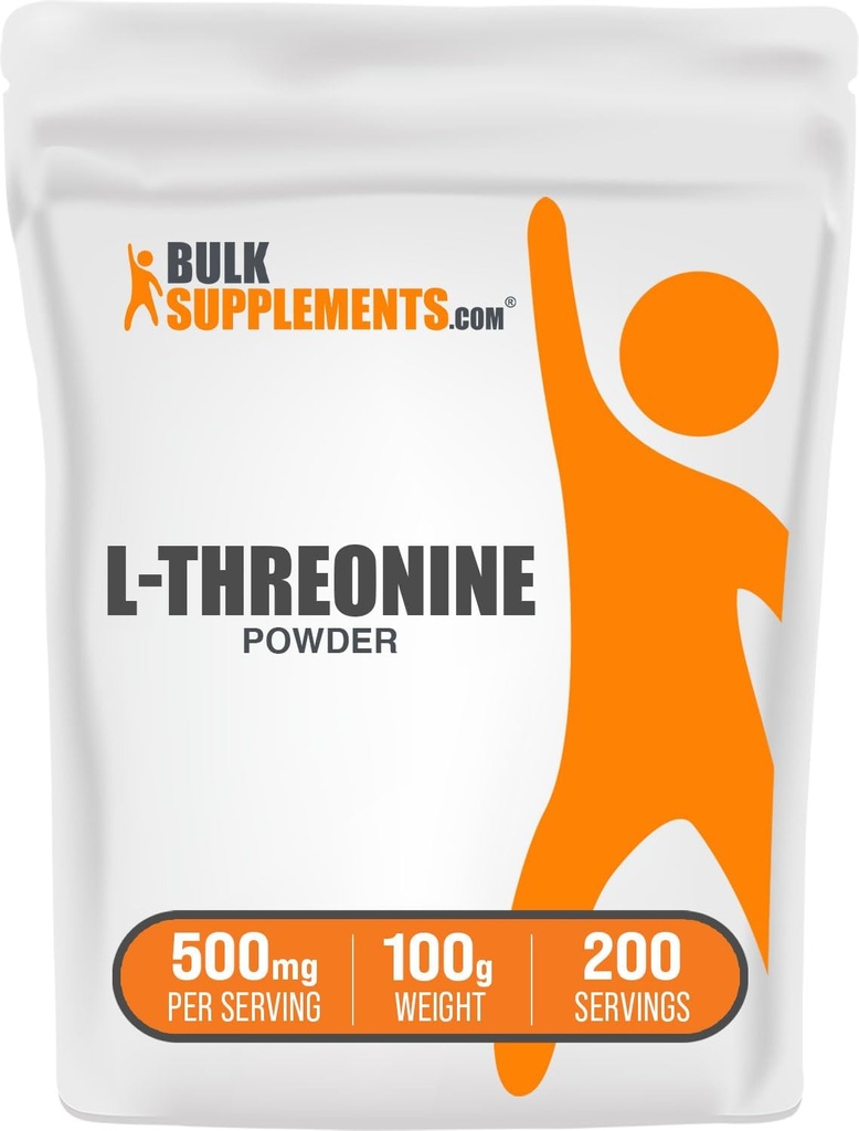 BulkSupplements.com L-Threonine Powder -Threonine Supplement, Amino Acid Supplement - Essential Amino Acid, Gluten Free, 500mg per Serving, 100g (3.5 oz) (Pack of 1)