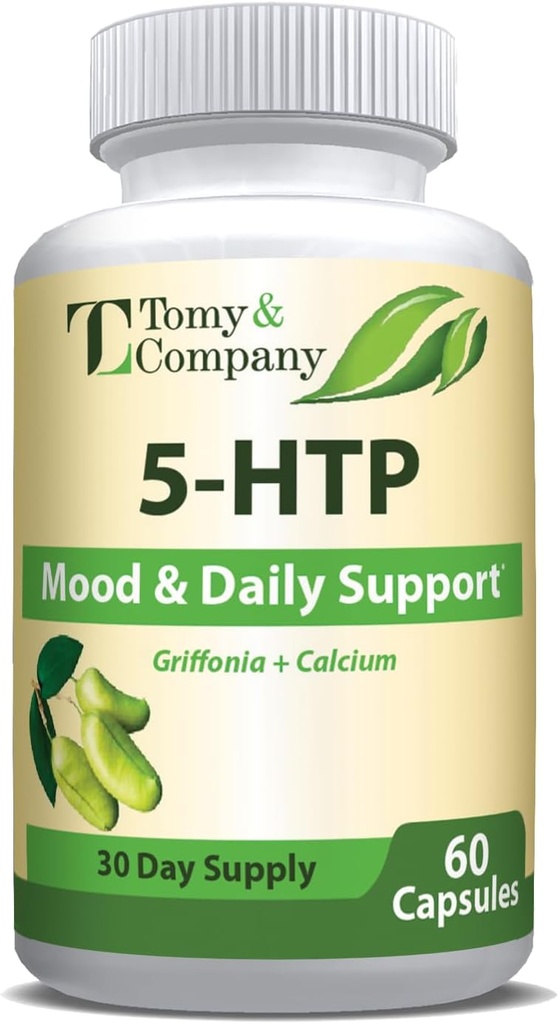 Tomy&Company 5-HTP 200 mg Plus Calcium Non-GMO, Gluten-Free for Mood and Sleep 60 Caps
