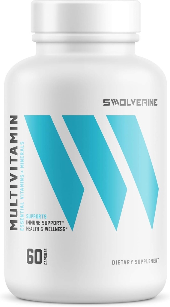 Swolverine Multivitamin | Enhanced Vitamins & Minerals Capsule, Magnesium, Zinc, Chromium, Iron, Calcium, Biotin, (30 Servings)